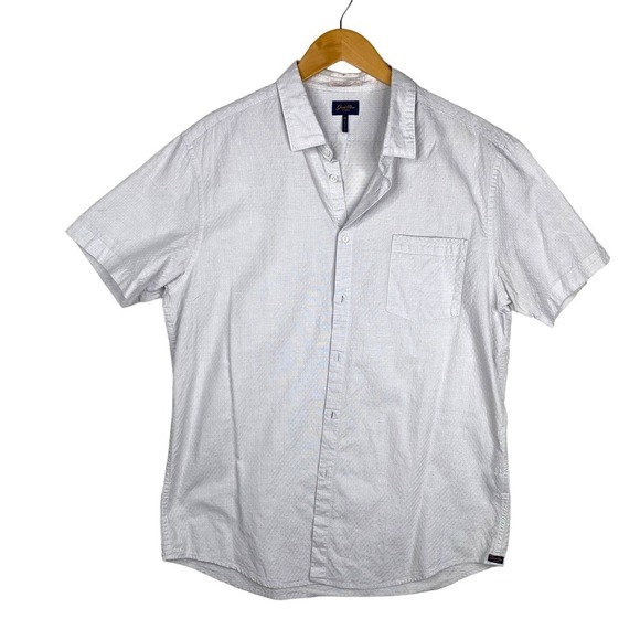 Good Man Brand Gray Pebbled Textured Short Sleeve Button Down Size X-Large - Picture 1 of 5